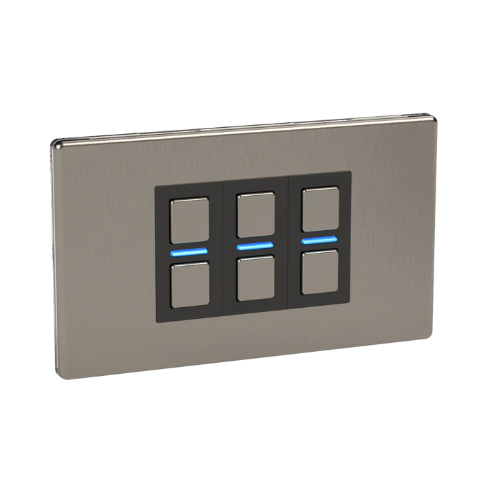 Lightwave Smart Dimmer (3 Gang) - Stainless Steel