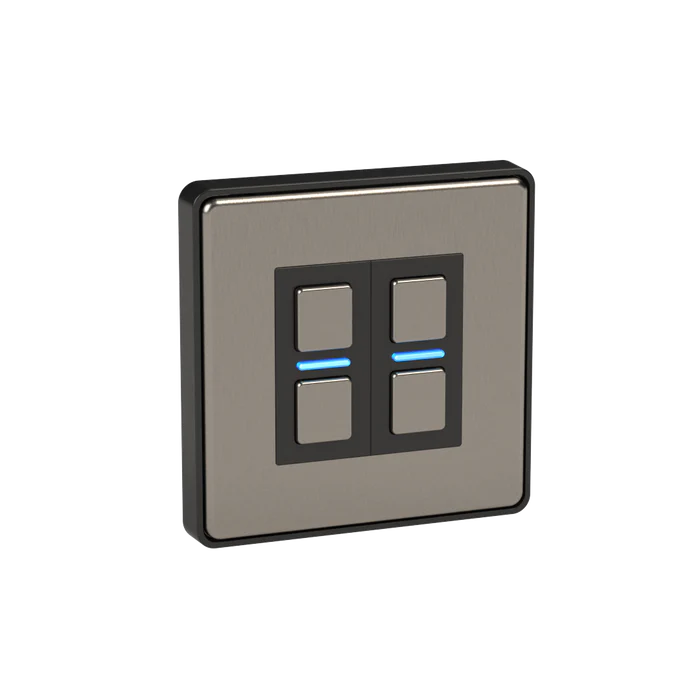Lightwave Smart Dimmer (2 Gang) - Stainless Steel