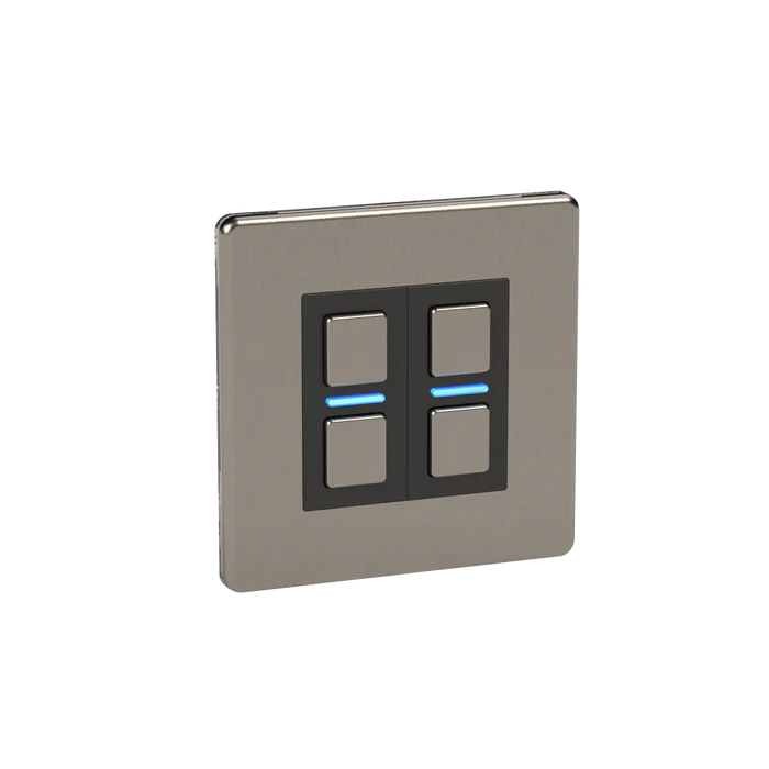 Lightwave Smart Dimmer (2 Gang) - Stainless Steel