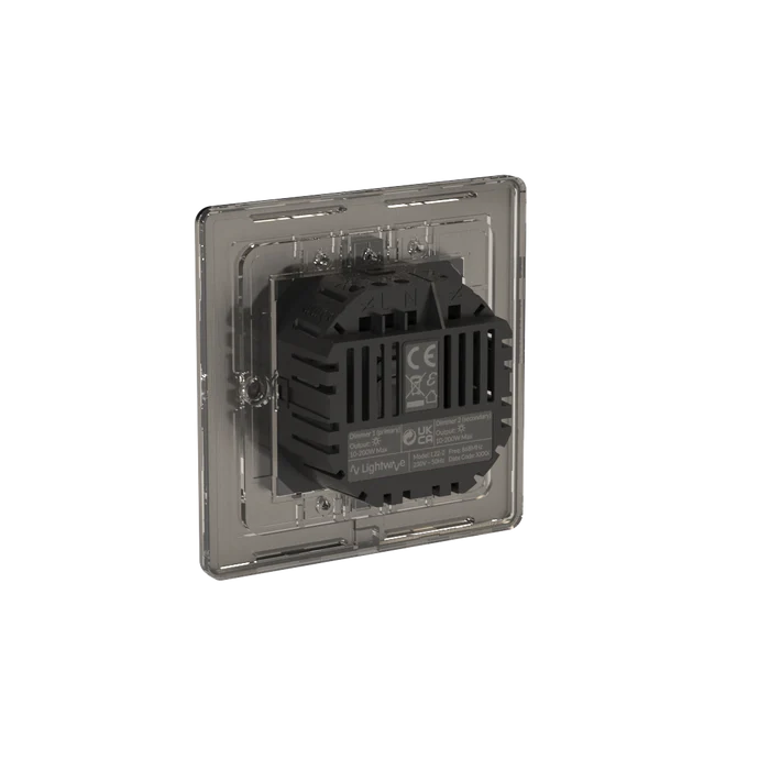 Lightwave Smart Dimmer (2 Gang) - Stainless Steel