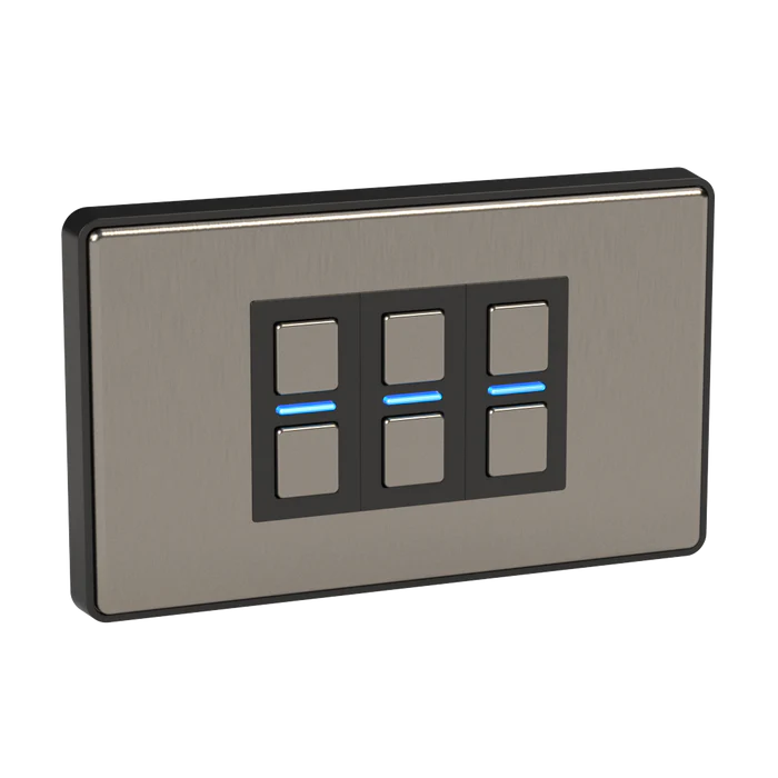 Lightwave Smart Dimmer (3 Gang) - Stainless Steel
