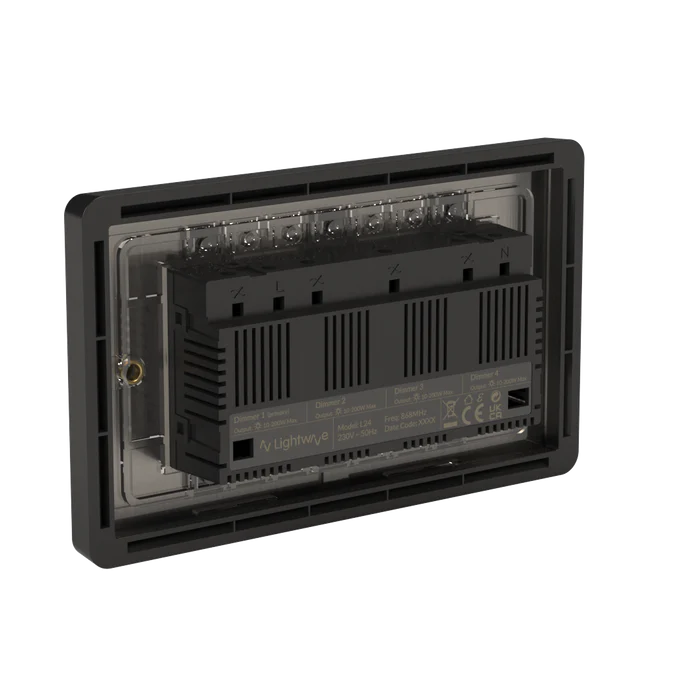 Lightwave Smart Dimmer (4 Gang) - Stainless Steel