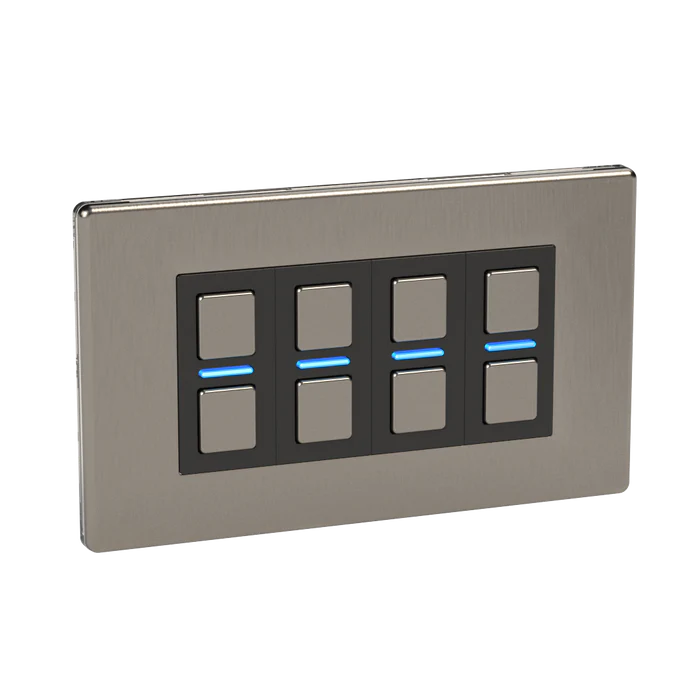 Lightwave Smart Dimmer (4 Gang) - Stainless Steel