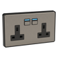 Lightwave Smart Socket (2 Gang) - Stainless Steel
